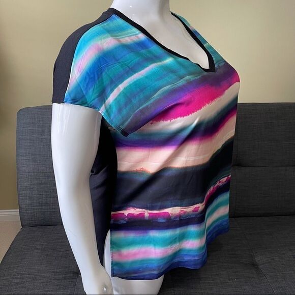 Blue & Pink Sublimated Mixed Media Tunic - Picture 3 of 6
